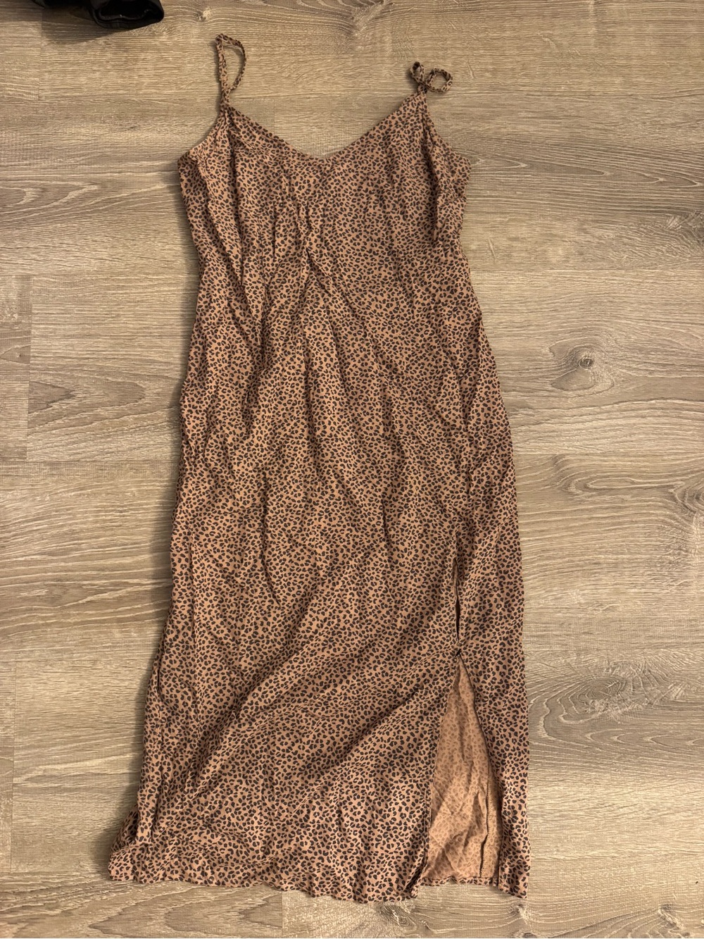 Abercrombie & Fitch Brown Leopard Print Maxi Slip Dress